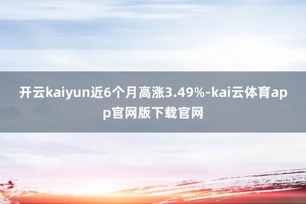 开云kaiyun近6个月高涨3.49%-kai云体育app官网版下载官网