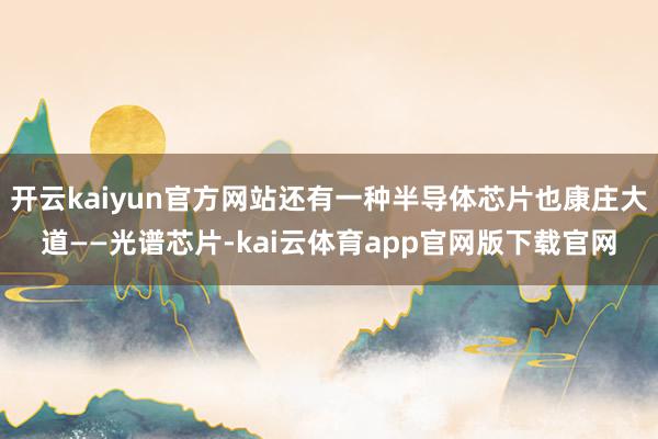 开云kaiyun官方网站还有一种半导体芯片也康庄大道——光谱芯片-kai云体育app官网版下载官网