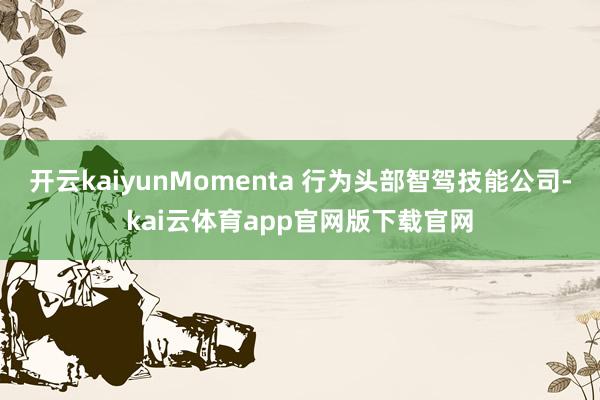 开云kaiyunMomenta 行为头部智驾技能公司-kai云体育app官网版下