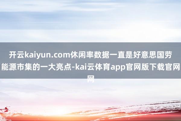开云kaiyun.com休闲率数据一直是好意思国劳能源市集的一大亮点-kai云体