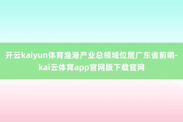 开云kaiyun体育渔港产业总领域位居广东省前哨-kai云体育app官网版下载官