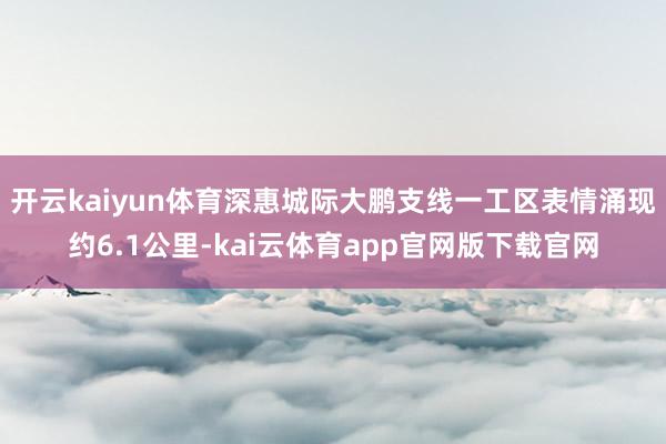 开云kaiyun体育深惠城际大鹏支线一工区表情涌现约6.1公里-kai云体育app官网版下载官网