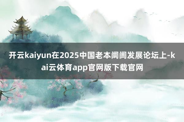 开云kaiyun在2025中国老本阛阓发展论坛上-kai云体育app官网版下载官网