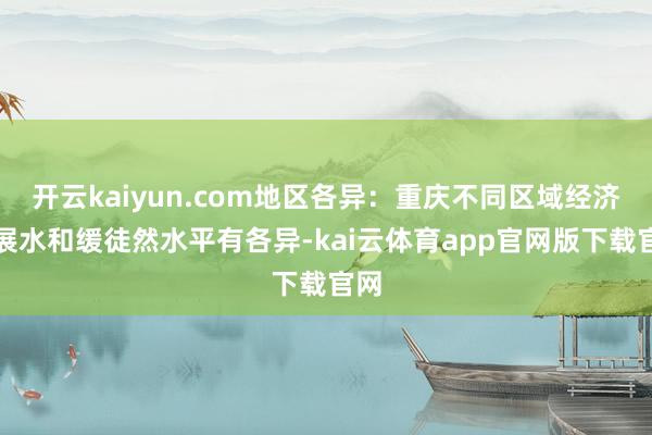 开云kaiyun.com地区各异：重庆不同区域经济发展水和缓徒然水平有各异-kai云体育app官网版下载官网