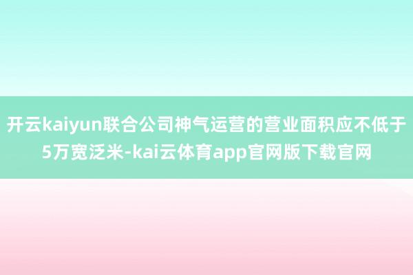 开云kaiyun联合公司神气运营的营业面积应不低于5万宽泛米-kai云体育app